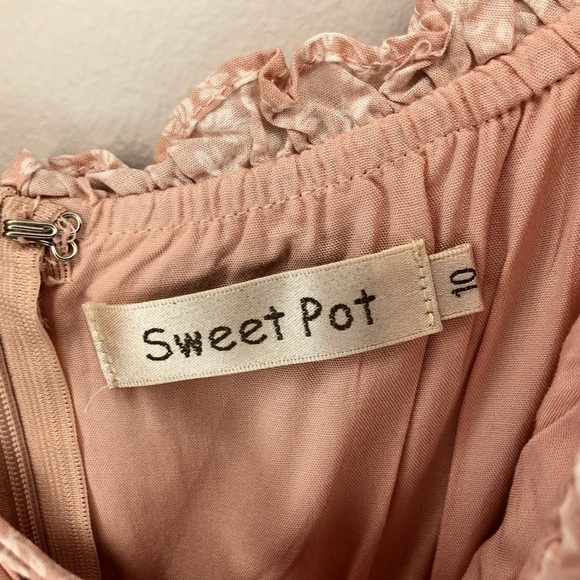 Sundae Muse Light Pink Floral Ruffle Dress - Picture 6 of 7